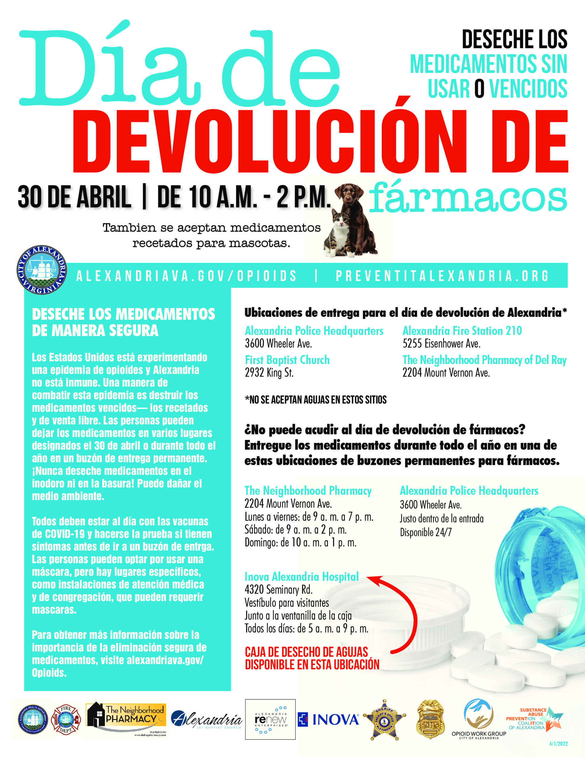 Drug Take Back Day on April 30! Senior Services of Alexandria